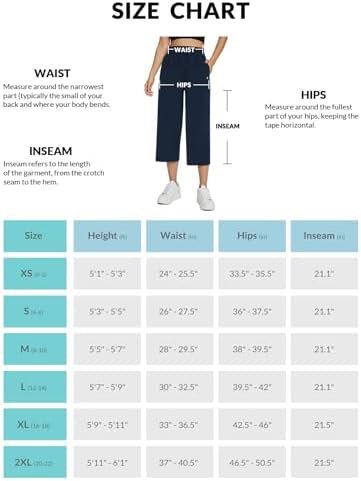 Women's 21" 30" Wide Leg Pants Capris Athletic Casual with Pockets Drawstring Quick Dry Walking Workout UPF50+