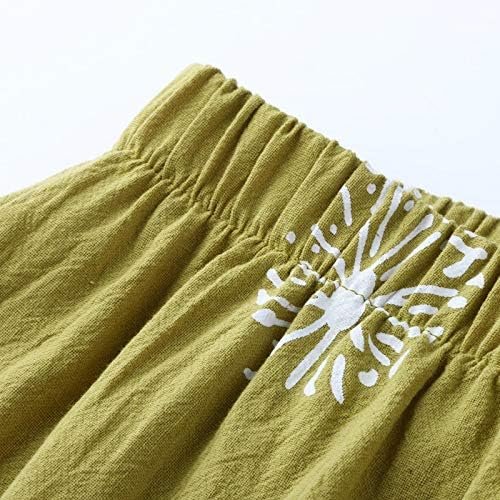 Cotton Linen Casual Summer Capri Pants for Women Cropped Comfy Trousers Lounge Pants